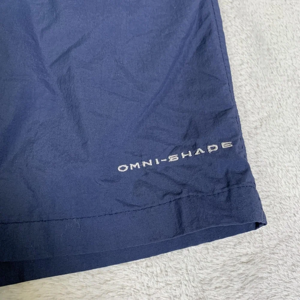 Columbia Swim Trunks Mens XL Blue PFG Omni-Shade Mesh Lined Fishing Beach Shorts